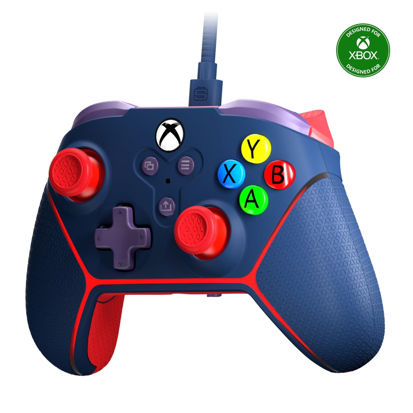 Surge Wired Controller for Xbox Series X|S  Xbox One & Windows 10/11 PC - Junior Controller with LED Lighting  Non-Slip Grip  Rumble Feedback Livewire Microwatt (Blue)