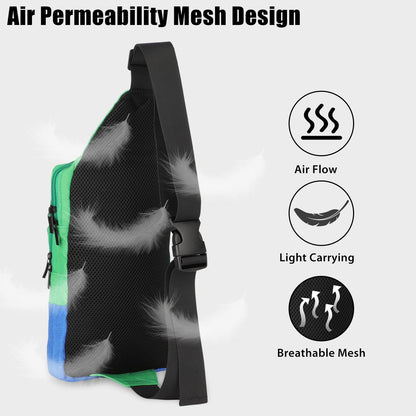 Vadaxx Cute Travel Bag for Nintendo Switch, Large Green Sling Backpack, Waterproof Crossbody Case for NS SD Console & Accessories