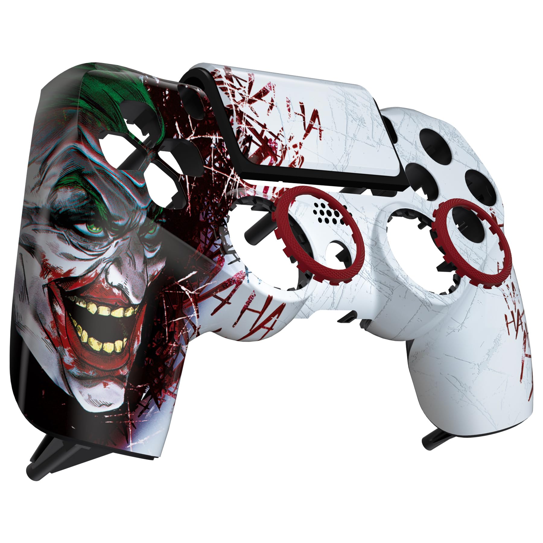 eXtremeRate Clown Hahaha Ghost Replacement Faceplate Touchpad Cover, Redesigned Housing Shell Case Touch Pad Compatible with PS4