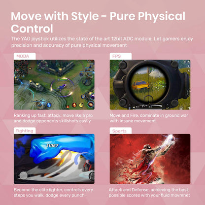 IFYOO Yao L1 PRO Mobile Game Controller for iPhone - Pink, Compatible with PUBG, CODM, Wild Rift, Genshin Impact, iOS 13.4+