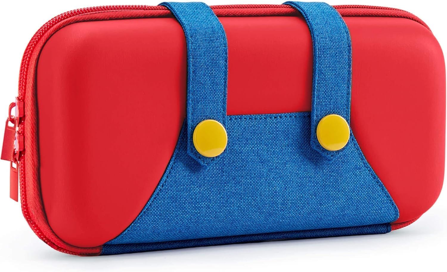 PALPOW Switch Carrying Case - Portable Hard Shell Pouch for Switch/OLED, 10 Game Holders, Red-Blue