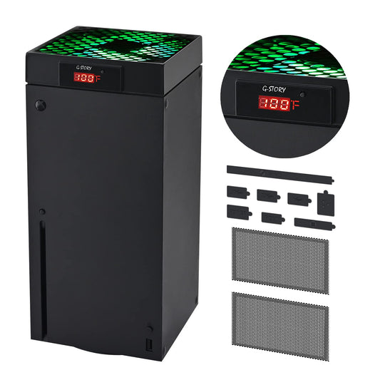 G-STORY Cooling Fan for Xbox Series X with Automatic Fan Speed Adjustable by Temperature  LED Display  High Performance Cooling  Low Noise  3 Speed 1500/1750/2000RPM (140MM) with RGB LED