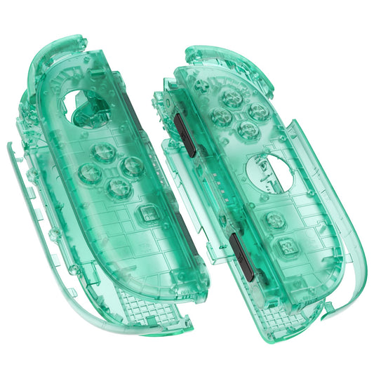 eXtremeRate DIY Replacement Shell Buttons for Joycon 2  Custom Full Set Housing Case + Decorative Strips + Middle Bracket + Buttons for Nintendo Switch 2 Controller - Deluxe Version - Emerald Green