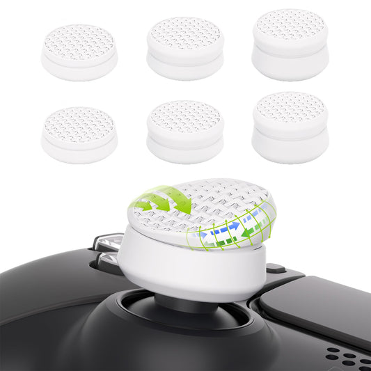 PlayVital 3 Height Armor Thumbs Cushion Caps Thumb Grips for ps5  for ps4  Thumbstick Grip for Xbox Core Wireless Controller for Xbox One  Elite Series 2  for Switch Pro - White