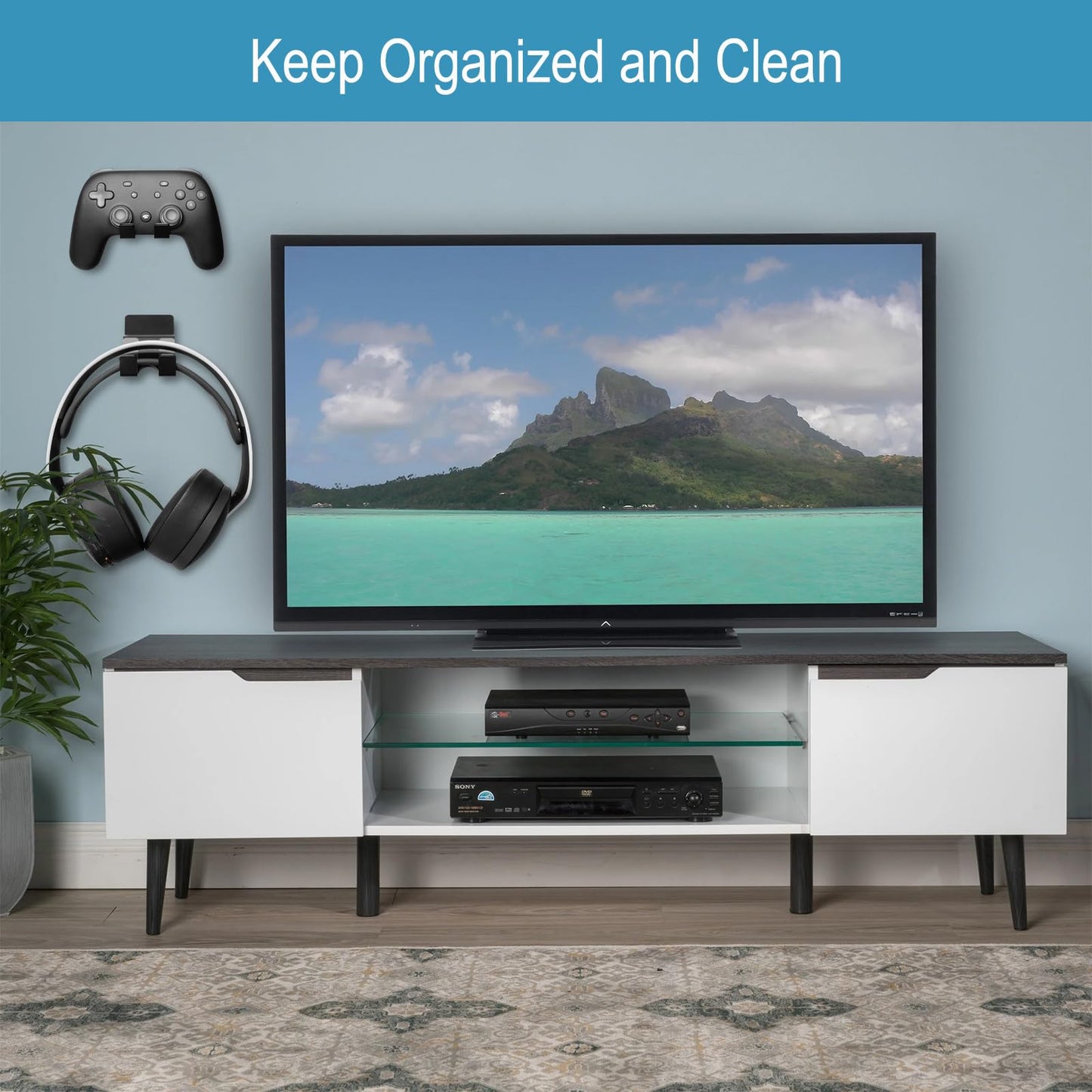 GEVO Controller Holder Wall Mount (2 Pack) - Metal Stand for Xbox, PS5, Switch - Black, Model HK-01 with 3M Adhesive