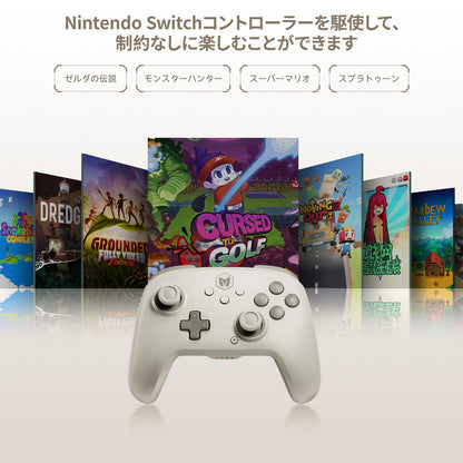 Black Shark BIGBIG WON Wireless Gaming Controller - 6-Axis Gyro, Turbo, Bluetooth, CHOCO-White, for Windows 10/Android/iOS