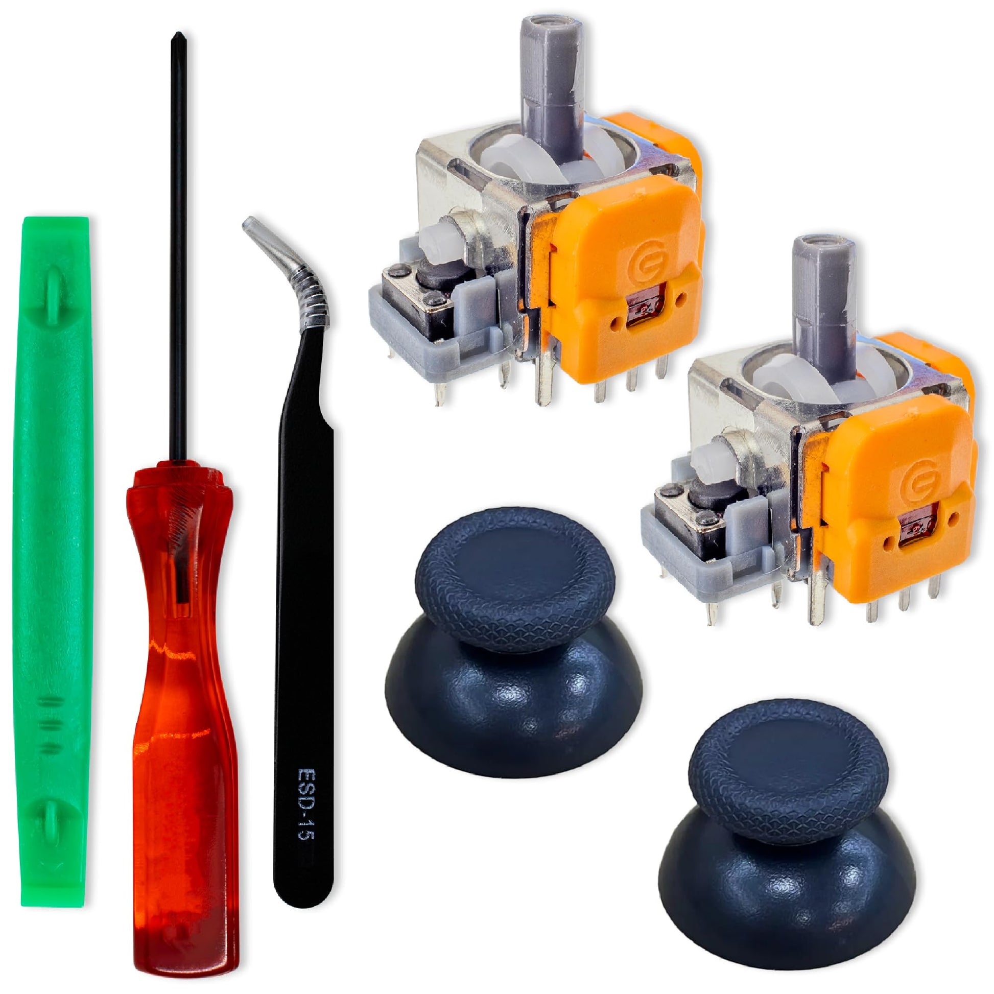 SOSS GAMING Hall Effect Joysticks UPGRADE Kit for Playstation 5 Dualsense Controllers - Fixes Stick Drift  Broken  and Loose Joysticks (2 Pack)
