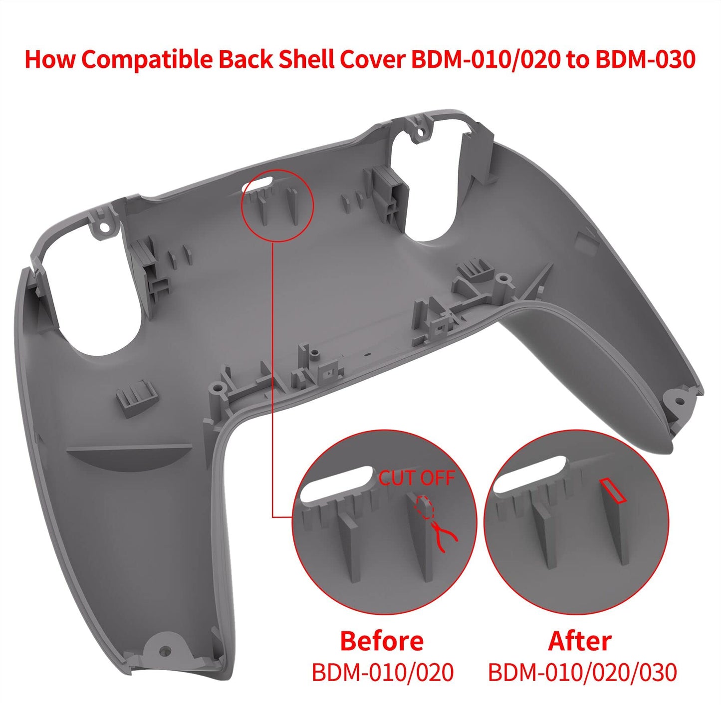 eXtremeRate PS5 Controller Green Soft Touch Grip Replacement Back Plate - Model DPFP3006