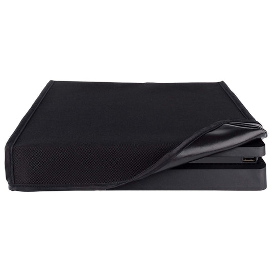 eXtremeRate Black Horizontal Dust Cover for PS4 Slim Console  Soft Neat Lining Dust Guard for PS4 Slim Console  Anti Scratch Waterproof Cover Protector Sleeve for PS4 Slim Console