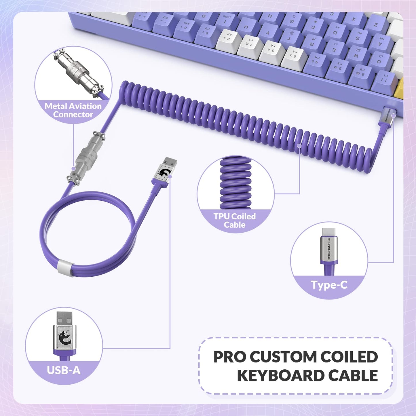 Yindiao T8 60% Mechanical Gaming Keyboard, 68 Keys TKL, Chroma RGB Backlit, Blue Switch, Purple, Wired for PC, Mac, PS4, Xbox