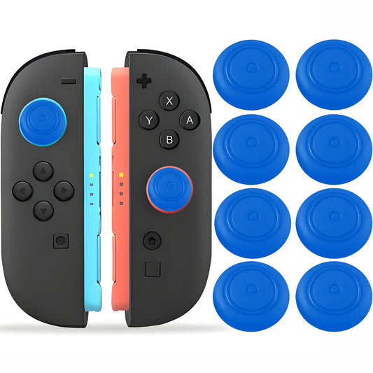QUBAMG 8 Pack Thumb Grips for Nintendo Switch 2 (2025)& Pro Controller-Silicone Joystick Covers & Button Caps-Anti-Slip Ergonomic Stick Accessories for Joycon Blue