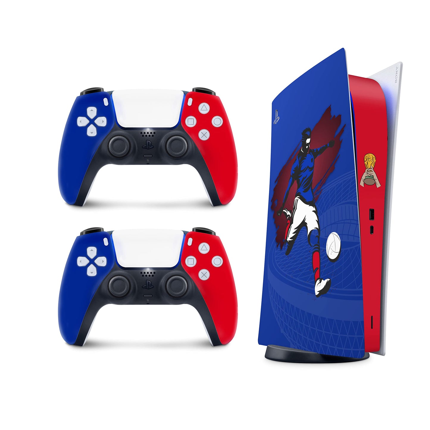 TACKY DESIGN World Cup Stickers 2022 Skin for Playstation 5 Console & 2 Controllers  PS5 Soccer Stickers Skin Vinyl 3M Decal National Teams Stickers Full wrap Cover (Digital Edition  France Skin)