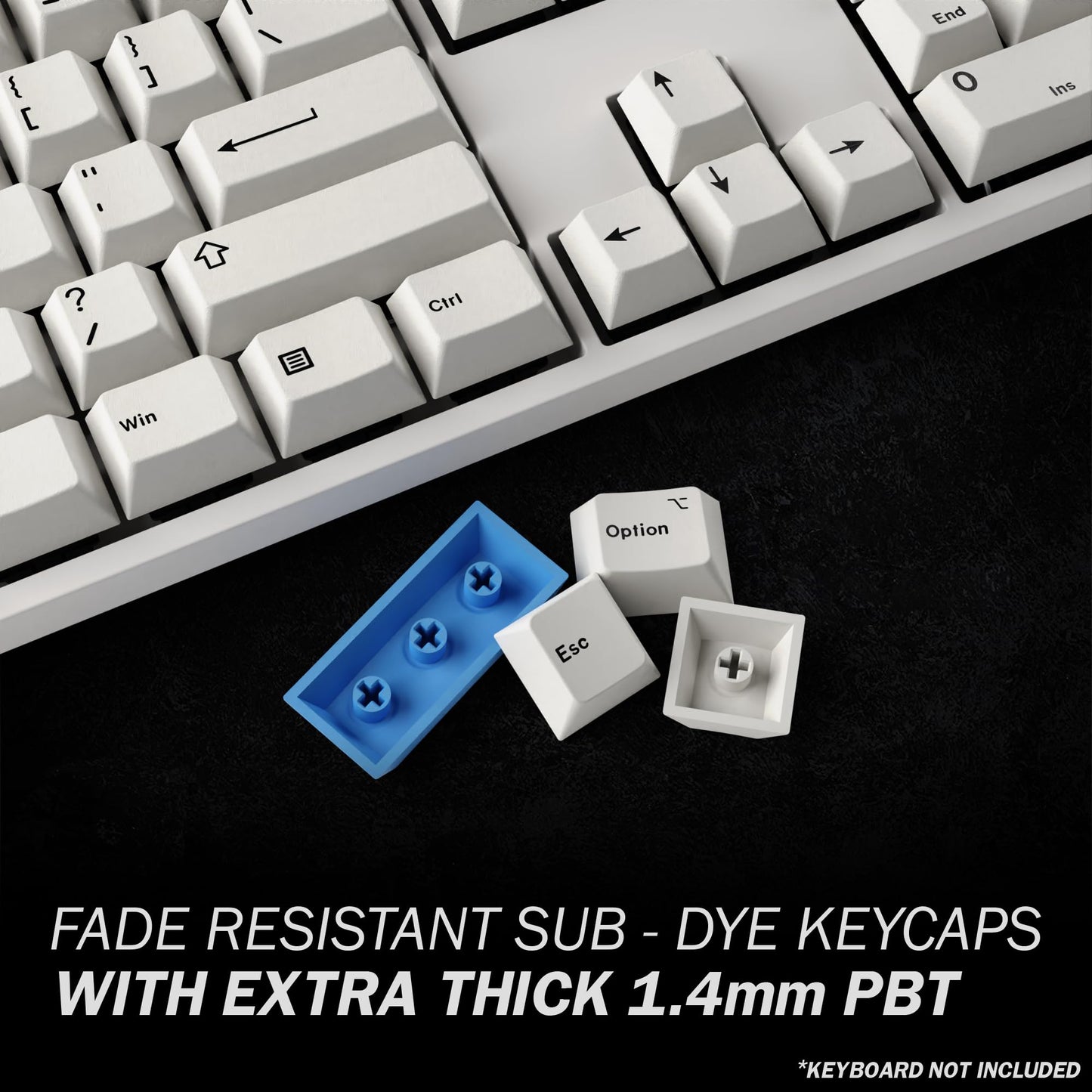 HK GAMING Dye Sublimation PBT Keycap Set | 139 Keys | Cherry Profile | ANSI US Layout | Compatible with Cherry MX, Gateron, Kailh | Bow
