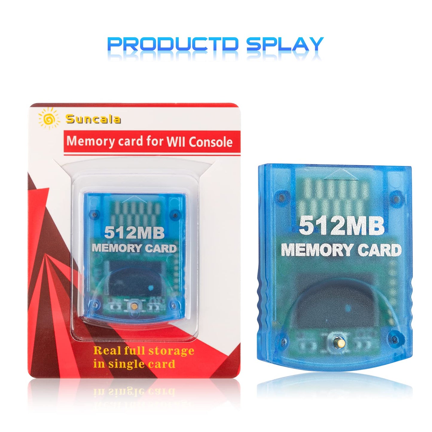 Suncala 512MB Memory Card for Nintendo Gamecube & Wii - Clear, Compatible, High-Quality Storage Solution