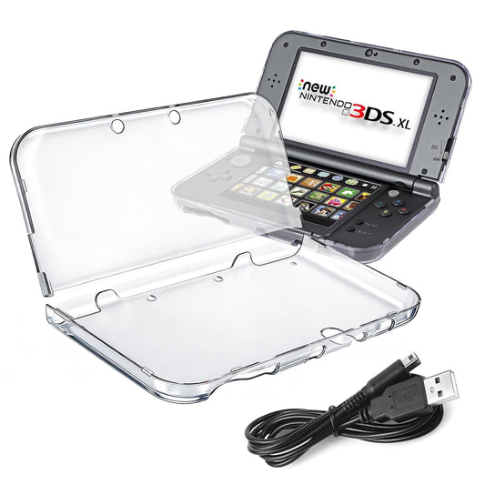 Vranzoral Clear Case for New 3DS XL - Crystal Transparent Hard Shell, Modified Hinge-Less Design, Model 012