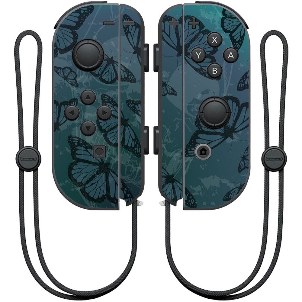 MightySkins Skin Compatible with Nintendo Joy-Con Controller wrap Cover Sticker Skins Dark Butterfly