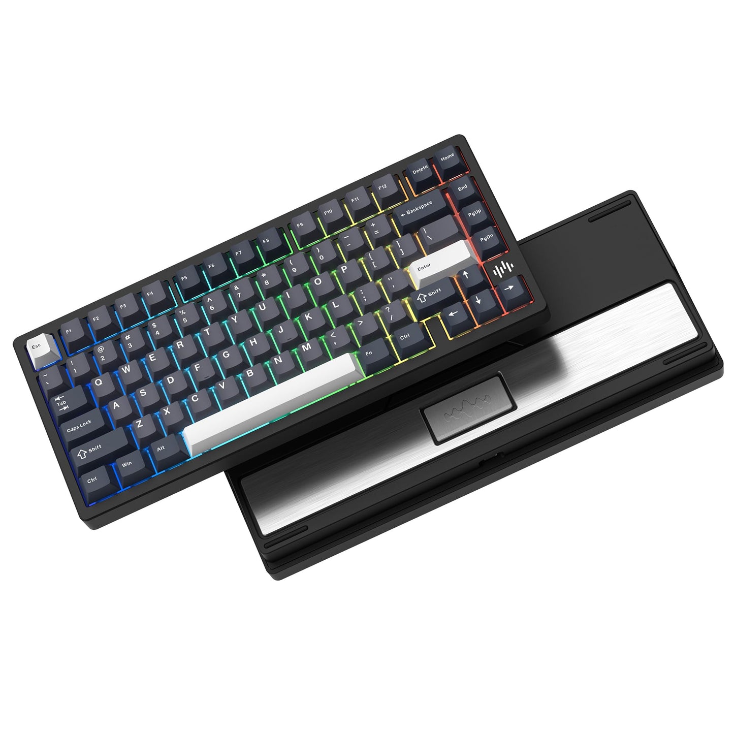 Womier RD75 Pro 75% Wireless Gaming Keyboard  Quick Release Aluminum Keyboard  QMK/VIA Tri-Mode Mechanical Key Board Custom Hot Swappable with RGB Creamy for Windows/Mac/PC (Black)