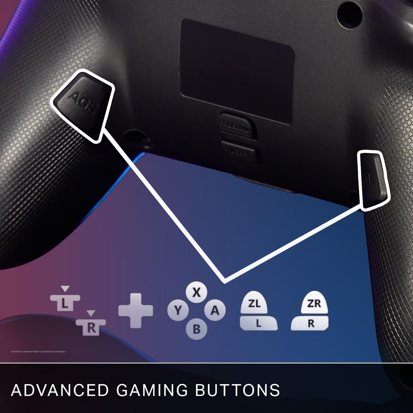 PowerA Enhanced Wireless Controller for Nintendo Switch - Galactic Vortex, RGB Lighting, Rechargeable, Model NSGP0349-01