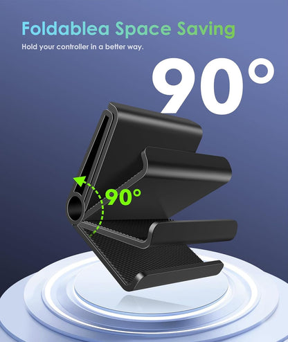 6amLifestyle Controller Holder Stand 4 Pack - Anti-Slip Pads for PS5, PS4, Xbox One, Switch - Black Wall Mount Accessories