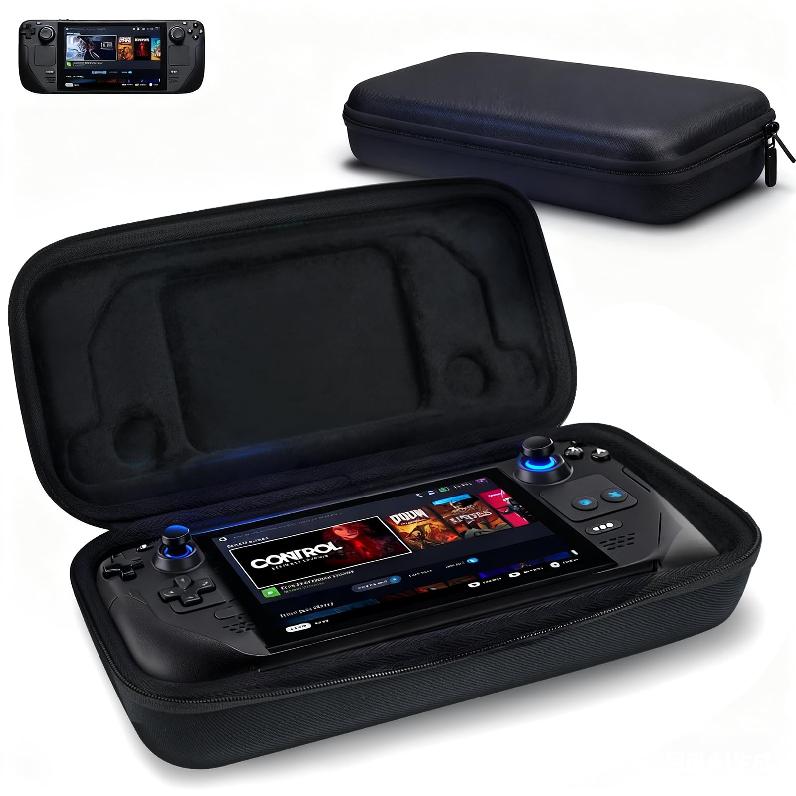 MeloSync Carrying Case Compatible with Steam Deck/Steam Deck OLED  Protective Hard Shell Travel Case for Steam Deck Console & Accessories