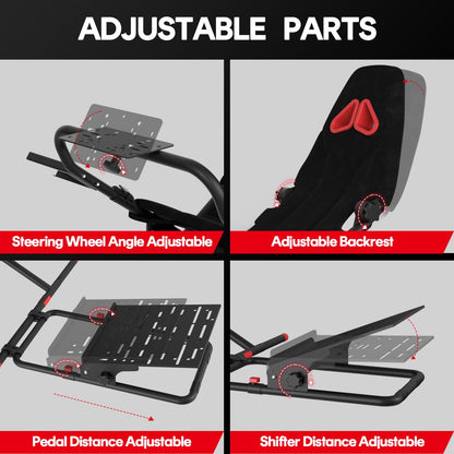 RACGTING Racing Simulator Cockpit for G920/G29/G923, Compatible with T248/T300RS, Black Racing Wheel Stand