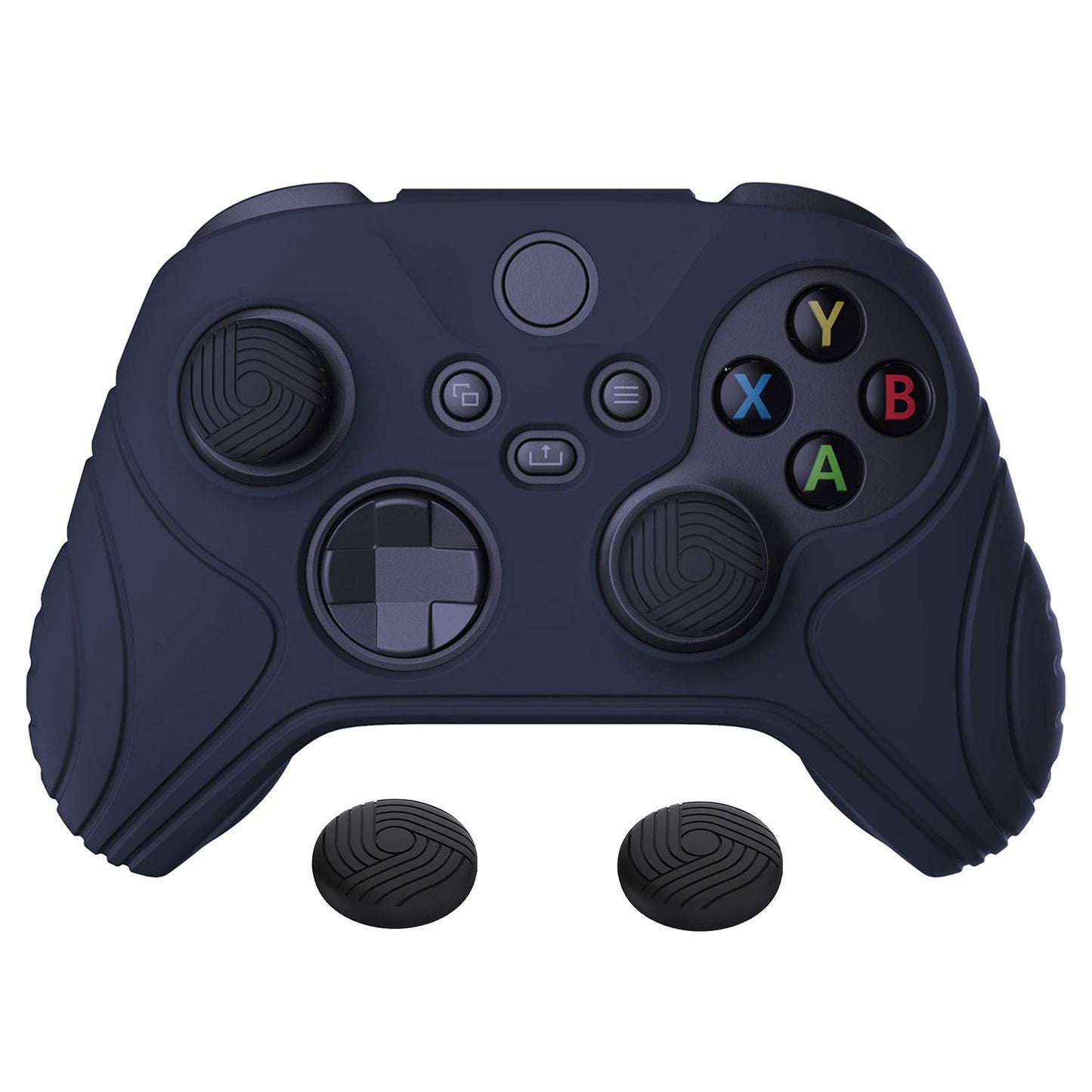 eXtremeRate PlayVital Samurai Edition Anti-Slip Controller Grip Silicone Skin for Xbox Core Controller  Ergonomic Protective Case Cover for Xbox Series S/X w/Thumb Grips - Midnight Blue