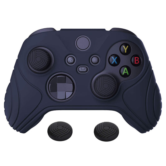 eXtremeRate PlayVital Samurai Edition Anti-Slip Controller Grip Silicone Skin for Xbox Core Controller  Ergonomic Protective Case Cover for Xbox Series S/X w/Thumb Grips - Midnight Blue
