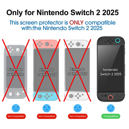 amFilm Screen Protector for Nintendo Switch 2 - 7.9" Tempered Glass, Clear, Anti-Scratch, Bubble Free, Touch Sensitive, 2-Pack