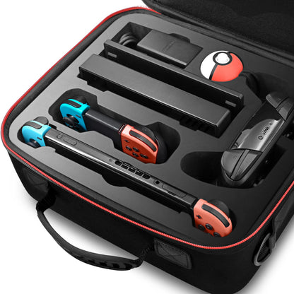 VORI Hard Carrying Case for Nintendo Switch/OLED - Protective Storage with Handle & Strap, Black
