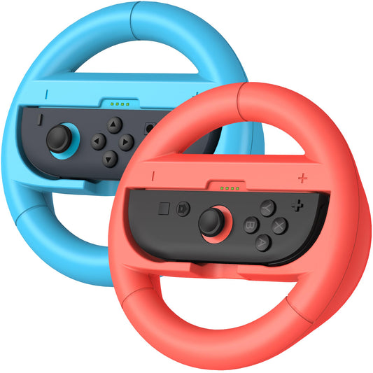 AXYBCOOL Switch 2 Steering Wheel Compatible with Nintendo Switch 2 Joy Con Switch Accessories Gift for Mario Kart 2 packs (Orange Blue)