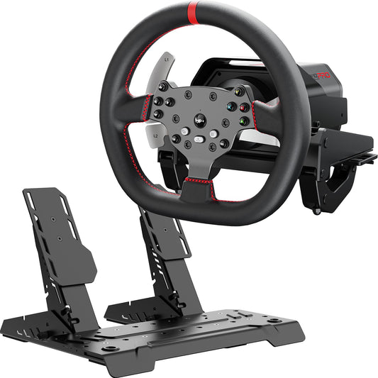 PXN Direct Drive Racing Wheel  V10 Ultra Gaming Steering Wheel - 3.2Nm Force Feedback Steering Wheel for PC/Xbox/ PS4  270mm Leather Wheel with 4 Paddle Shifters  Adjustable Pedals