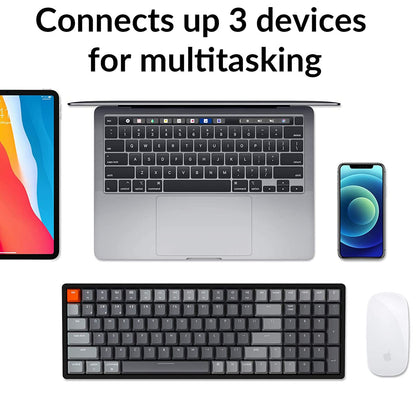Keychron K4 Wireless Mechanical Gaming Keyboard, 100 Keys, RGB LED, Gateron Brown Switch, Aluminum Frame, Model K4C3