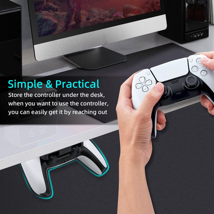 Mcbazel Under Desk Mount for PS5/PS4 Controller - Black, Model MT-050084, Table Stand Holder Compatible with PlayStation 5/4