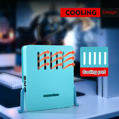 GRAPMKTG Charging Stand with Cooling Fan for Nintendo Switch - Portable Dock, Blue, Compatible with Switch OLED, Perfect Gift for All Ages