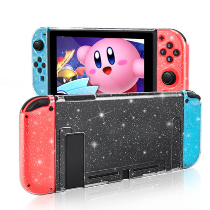 DLseego Dockable Crystal Case for Nintendo Switch - Shock-Absorbing, Anti-Scratch, Polycarbonate, Crystal Glitter