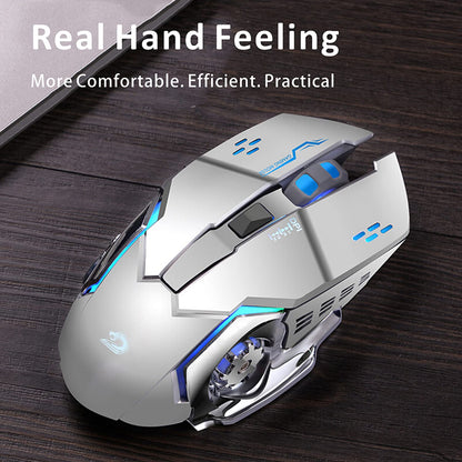 Uciefy Q85 Wireless Gaming Mouse - 2.4G LED Optical, Silent, 3 DPI Settings, Ergonomic Design, Silver