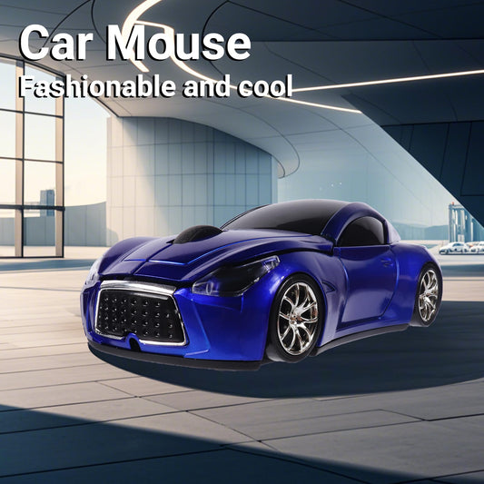 elec Space Wireless Car-Shape Mouse - Blue, 2.4GHz, 1600 DPI, Cute Gaming Mouse for Kids