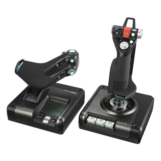 Logitech G Saitek X52 Pro Flight Control System, Controller and Joystick Simulator, LCD Display, Illuminated Buttons, 2xUSB, PC 