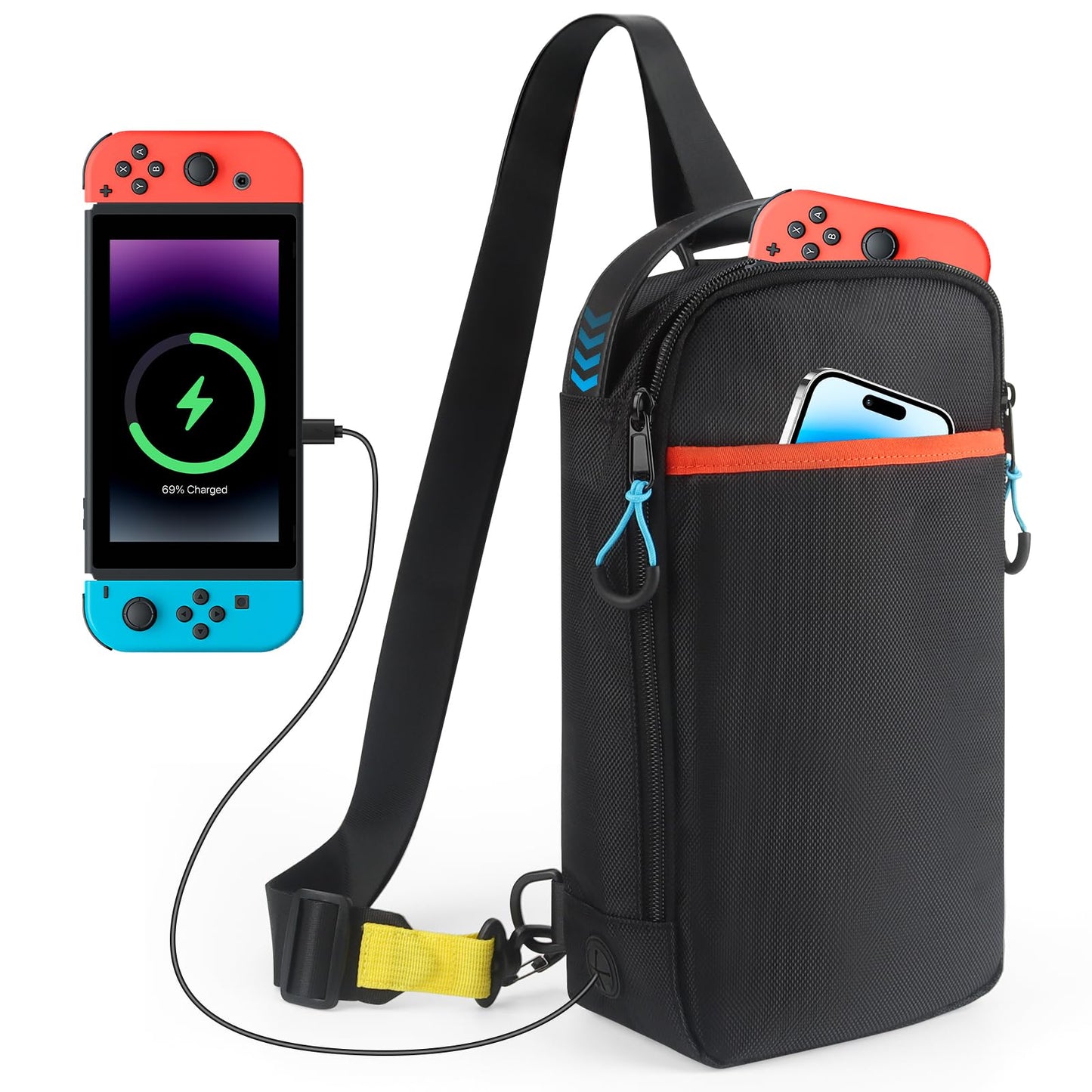 GIASSVIO Sling Bag for Nintendo Switch 2  Large Capacity Crossbody Travel Case with USB Charging Port  Holds Console  16 Games & Accessories  Protective Shoulder Bag for Gamers on The Go