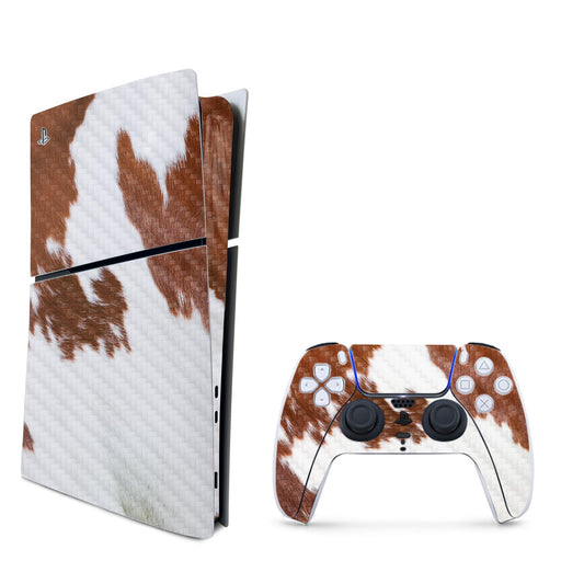 MightySkins Carbon Fiber Skin for PS5 Playstation 5 Slim Digital Edition Bundle - Cow Hide Protective  Durable Textured Carbon Fiber Finish Easy to Apply Made in The USA