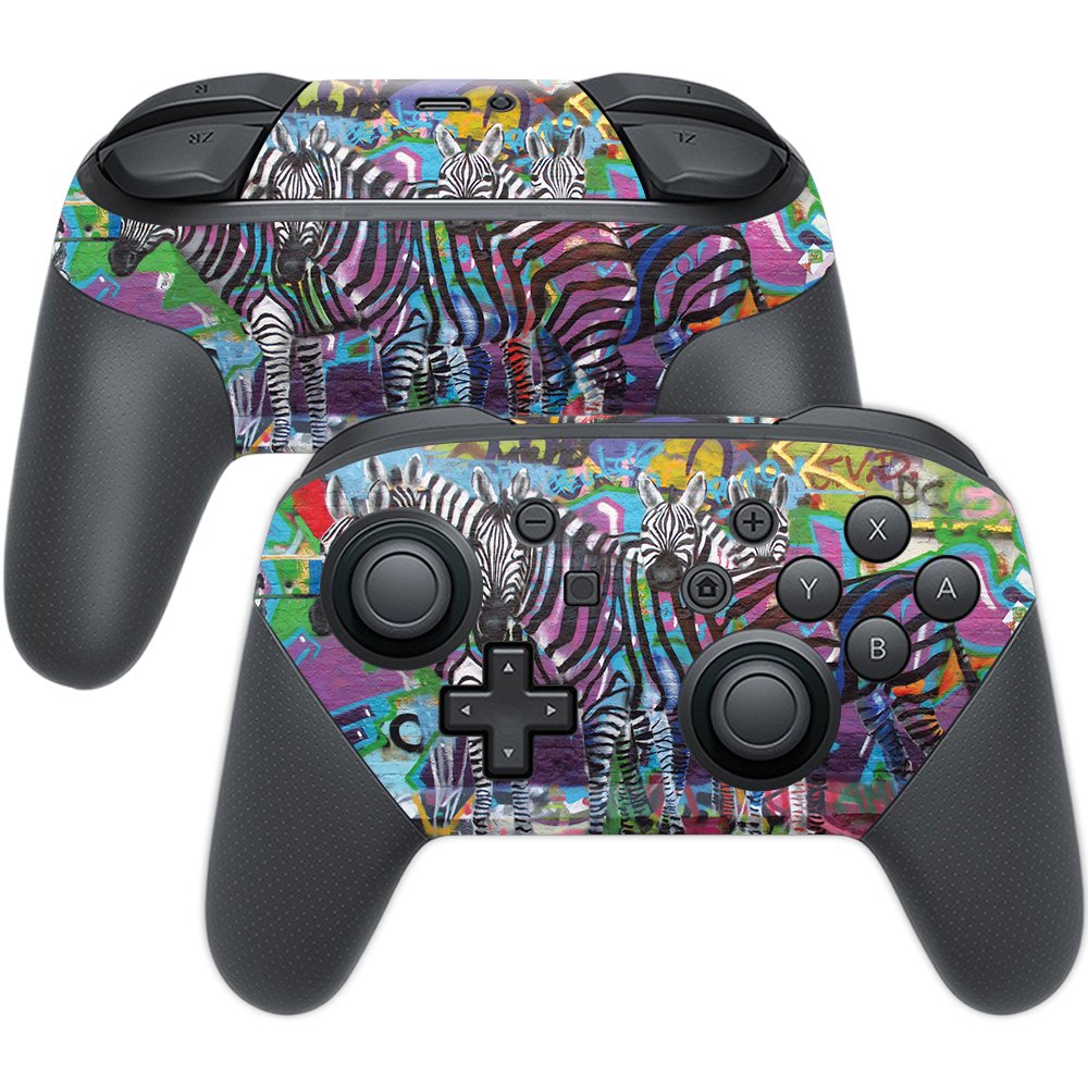 MightySkins Skin Compatible with Nintendo Switch Pro Controller - Zebra Gang | Protective, Durable, and Unique Vinyl Decal wrap 
