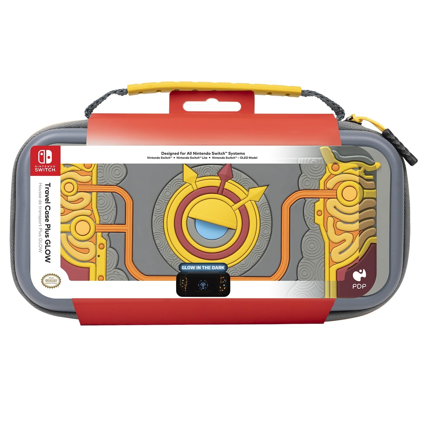 PDP Travel Case Plus for Nintendo Switch - Zelda Tears of the Kingdom - Glow in the Dark - Purah Pad 3D