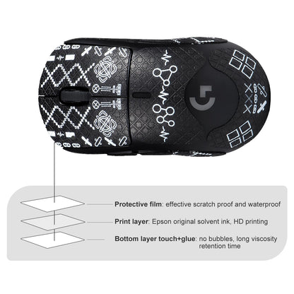 immoenuc Mouse Grip Tape for Logitech G Pro Wireless - Anti-Slip, Pre-Cut, Sweat-Resistant, Floral Printing Pattern