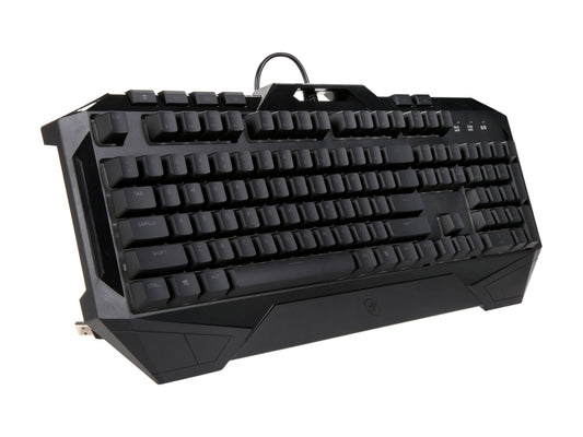 Rosewill Fusion C40 Keyboard Mouse, 7 Colors Backlit RGB LED Gaming Keyboard, Membrane Style Mechanical Feel Keyboard Adjustable