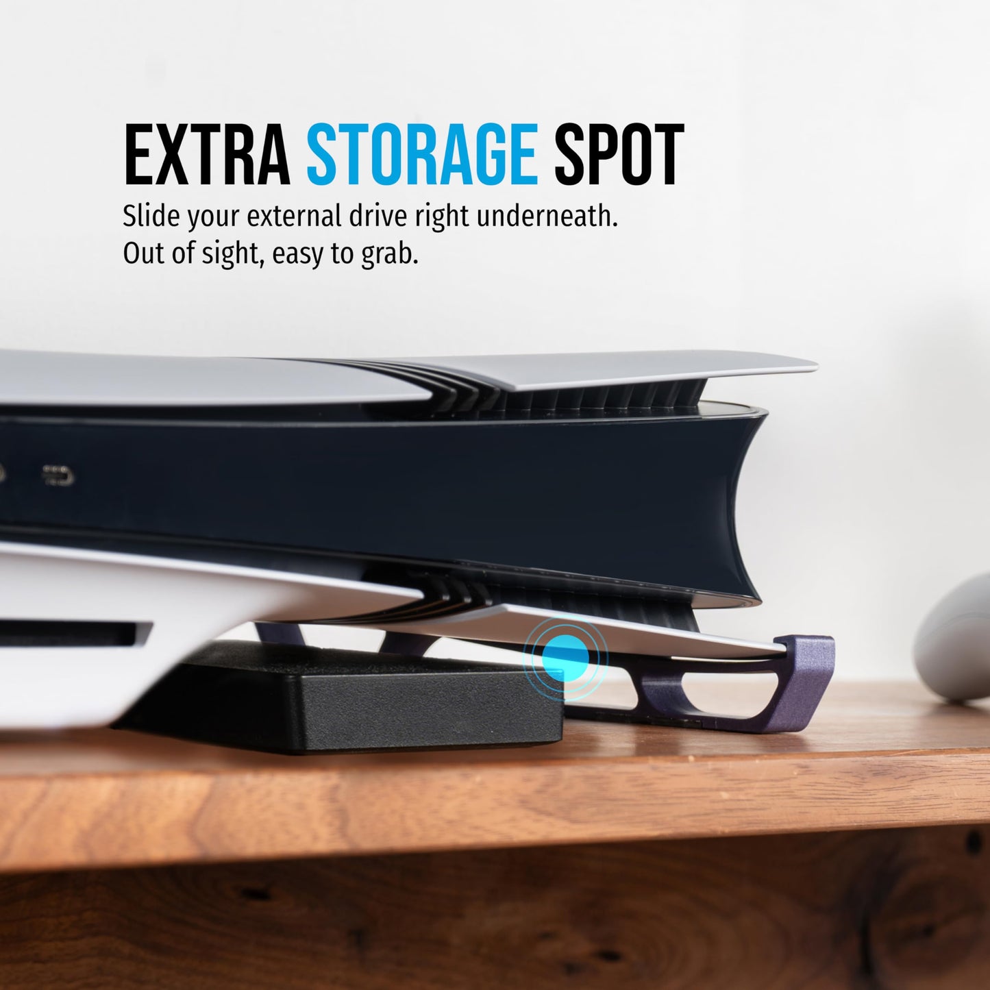 Glistco PS5 Pro Skates - Horizontal Stand for Disc & Digital Edition, Galaxy Purple