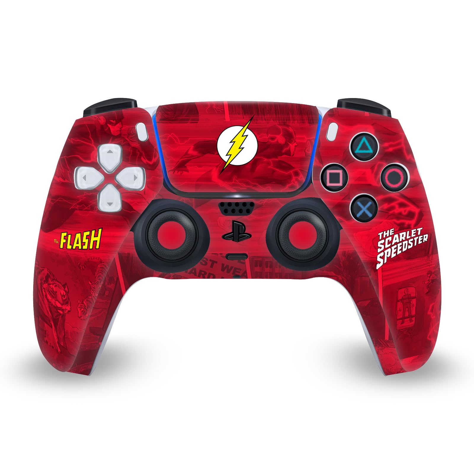 Head Case Designs Officially Licensed The Flash DC Comics Logo Comic Book Art Vinyl Faceplate Sticker Gaming Skin Decal Cover Compatible With Sony PlayStation 5 PS5 DualSense Controller