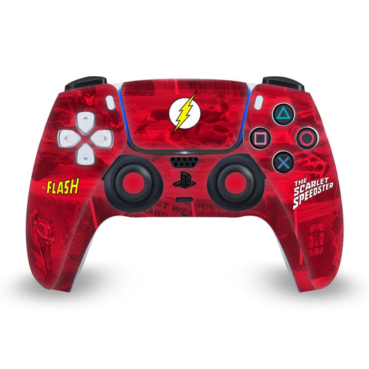 Head Case Designs Officially Licensed The Flash DC Comics Logo Comic Book Art Vinyl Faceplate Sticker Gaming Skin Decal Cover Compatible With Sony PlayStation 5 PS5 DualSense Controller