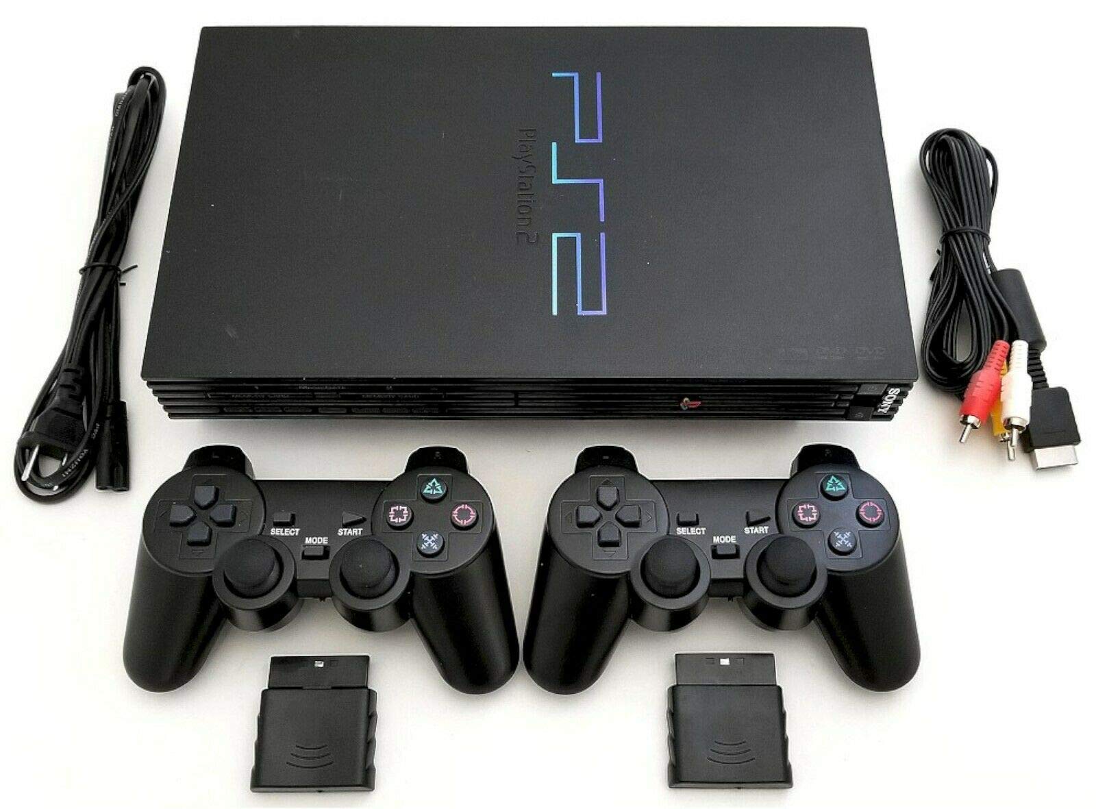 Sony PS2 Game System Gaming Console with 2 WIRELESS CONTROLLERS PLAYSTATION-2 Black (refurbished)