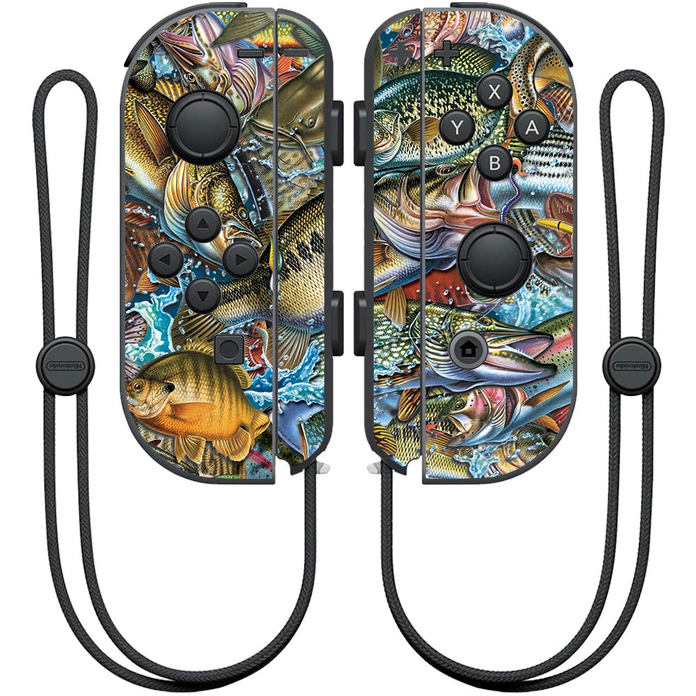 MIGHTY SKINS Nintendo Joy-Con Controller Skin - Action Fish Puzzle Vinyl Decal Wrap, Durable & Easy to Apply, Model NIJOYCO-Action Fish Puzzle