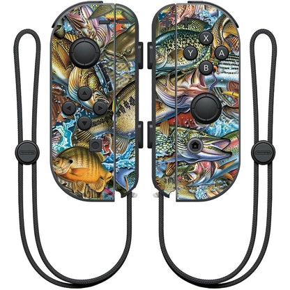 MIGHTY SKINS Nintendo Joy-Con Controller Skin - Action Fish Puzzle Vinyl Decal Wrap, Durable & Easy to Apply, Model NIJOYCO-Action Fish Puzzle